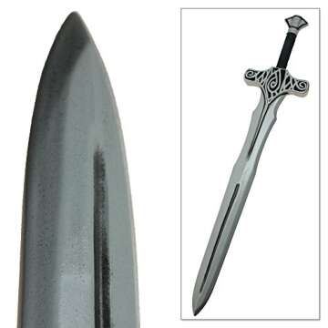 Foam Norse Viking LARP Sword Nordic Celtic Longsword Cosplay Replica Prop Black and Silver