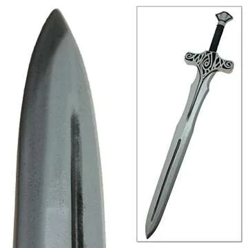 Foam Norse Viking LARP Sword Nordic Celtic Longsword Cosplay Replica Prop Black and Silver