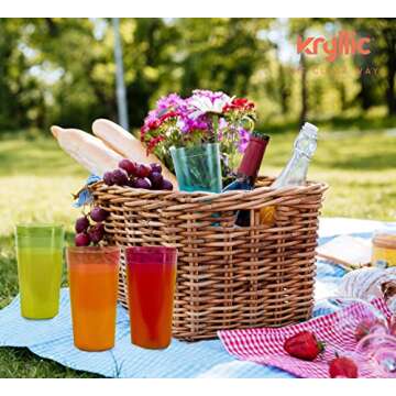 Durable Kryllic Plastic Tumblers Set of 16 Assorted Colors