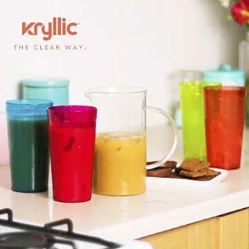 Durable Kryllic Plastic Tumblers Set of 16 Assorted Colors