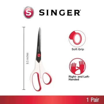 SINGER Comfort Grip Fabric Scissors for All Crafters