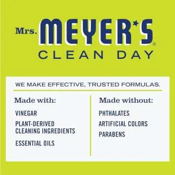 MRS. MEYER'S CLEAN DAY Vinegar Gel Cleaning Spray, Bathroom Use, No-Rinse Formula, Plant-Derived Cleaning Ingredients, Lemon Verbena, 16 Fl Oz, Pack of 1