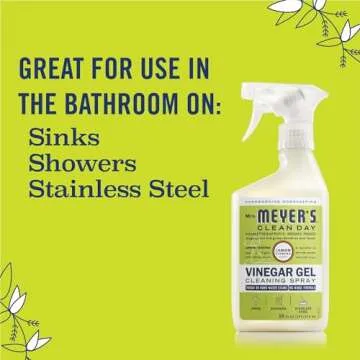 MRS. MEYER'S CLEAN DAY Vinegar Gel Cleaning Spray, Bathroom Use, No-Rinse Formula, Plant-Derived Cleaning Ingredients, Lemon Verbena, 16 Fl Oz, Pack of 1
