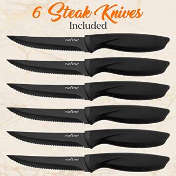 NutriChef 17-Piece Kitchen Knife Set | Stylish & Functional