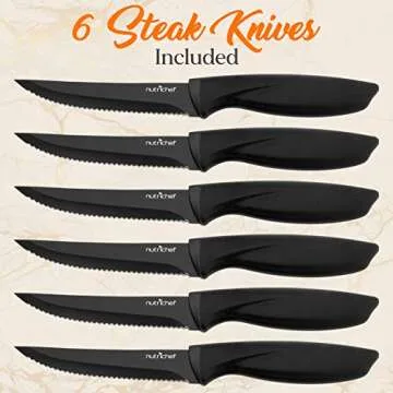 NutriChef 17-Piece Kitchen Knife Set | Stylish & Functional