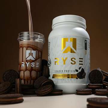 Ryse Loaded Protein Powder | 25g Whey Protein Isolate & Concentrate | with Prebiotic Fiber & MCTs | Low Carbs & Low Sugar | 27 Servings (Chocolate Cookie Blast)