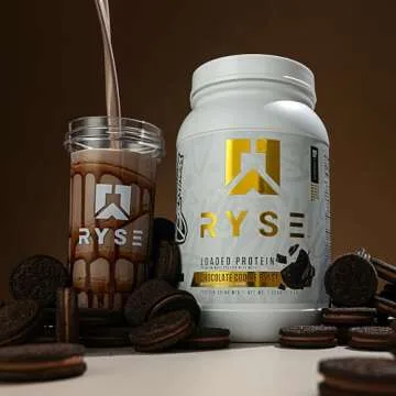 Ryse Loaded Protein Powder | 25g Whey Protein Isolate & Concentrate | with Prebiotic Fiber & MCTs | Low Carbs & Low Sugar | 27 Servings (Chocolate Cookie Blast)