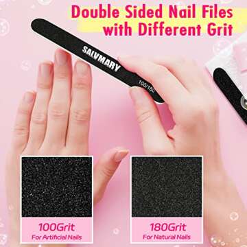 Nail Files and Buffers, Professional Manicure Tools Kit, 100/180 Grit Double Sided Emery Boards for Nails, 80/100 Grit Nail Buffer Blocks Supplies for Home Salon 8Pcs