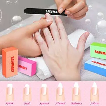 Nail Files and Buffers, Professional Manicure Tools Kit, 100/180 Grit Double Sided Emery Boards for Nails, 80/100 Grit Nail Buffer Blocks Supplies for Home Salon 8Pcs