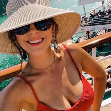 FURTALK Sun Visor Hats for Women Wide Brim Straw Ponytail Summer Beach Hat UV UPF Packable Foldable Travel