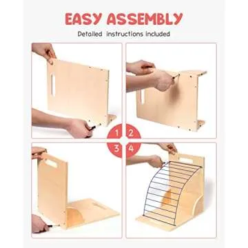 Gamenote Clipboard Holder - Wood and Metal Clipboards with Storage Rack Small White Board Organizer for Classroom Office (Assembly Required) (1)
