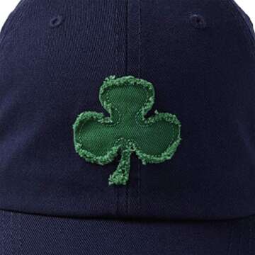 Life is Good. Tattered Chill Cap Applique Shamrock, Darkest Blue