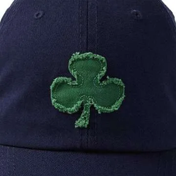 Life is Good. Tattered Chill Cap Applique Shamrock, Darkest Blue