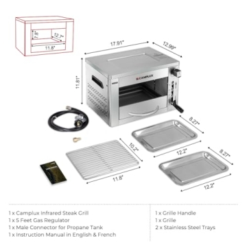 Camplux Infrared Steak Grill with 1600℉ Fast Heating