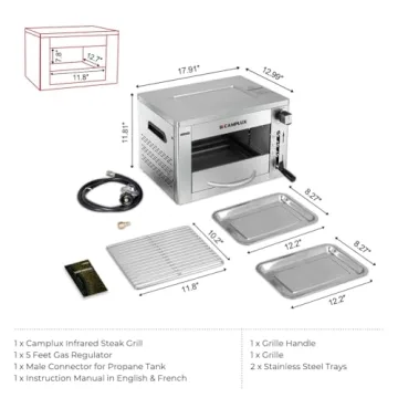 Camplux Infrared Steak Grill with 1600℉ Fast Heating