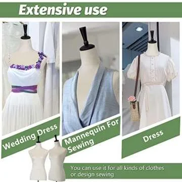 Mannequin Dress Form Female Sewing Mannequin Torso with Stand Adjustable 59-67 Inch Adjustable Mannequin Body for Sewing Counter Window Display (Beige, 59-67Inches)