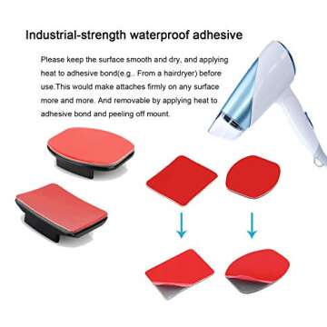 WLPREOE 34in1 Motorcycle Helmet Chin Mount Kits for GoPro Hero 13 12 11 10 9 8 7 Black Silver White 6 Osmo and Other Action Camera with Helmet Adhesive Sticky Mounts and Buckle, Extra Camera Tethers