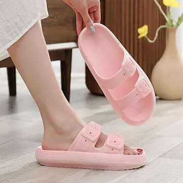 Women Men Pillow Sandal Slippers Soft Cushioned Thick Sole Bathroom House Home Flip Flops Non-slip Shower Pool Beach EVA Flat Sandals