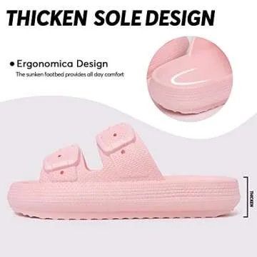 Women Men Pillow Sandal Slippers Soft Cushioned Thick Sole Bathroom House Home Flip Flops Non-slip Shower Pool Beach EVA Flat Sandals