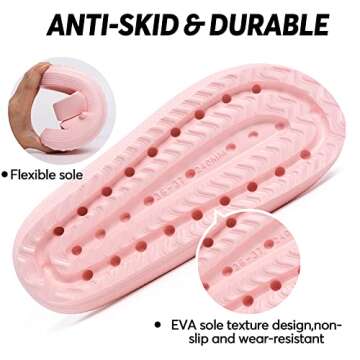 Women Men Pillow Sandal Slippers Soft Cushioned Thick Sole Bathroom House Home Flip Flops Non-slip Shower Pool Beach EVA Flat Sandals