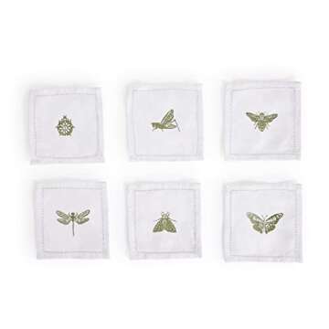 Two's Company Set Of 6 Insect Cocktail Napkins