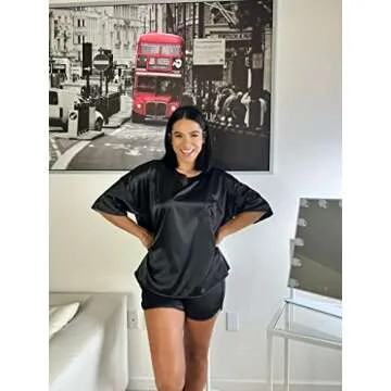 Ekouaer Satin Pajamas for Women Luxury Sleepwear Set