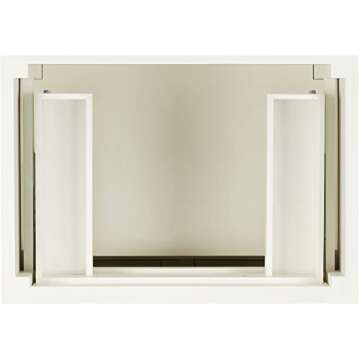 Signature Hardware 464601 Elmdale 30" Free Standing Single Vanity Set with Mahogany Cabinet, Vanity Top, and Oval Undermount Vitreous China Sink - 8" Faucet Holes - White/Feathered White