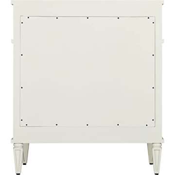 Signature Hardware 464601 Elmdale 30" Free Standing Single Vanity Set with Mahogany Cabinet, Vanity Top, and Oval Undermount Vitreous China Sink - 8" Faucet Holes - White/Feathered White