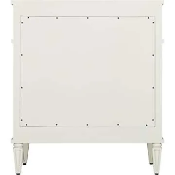 Signature Hardware 464601 Elmdale 30" Free Standing Single Vanity Set with Mahogany Cabinet, Vanity Top, and Oval Undermount Vitreous China Sink - 8" Faucet Holes - White/Feathered White