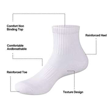 SAMMUCH Athletic Ankle Socks Men Stretchy Half Crew Quarter Socks with Cushioned-6 Pairs Mens Socks for Sports Working Daily Life