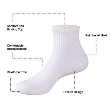 SAMMUCH Athletic Ankle Socks Men Stretchy Half Crew Quarter Socks with Cushioned-6 Pairs Mens Socks for Sports Working Daily Life