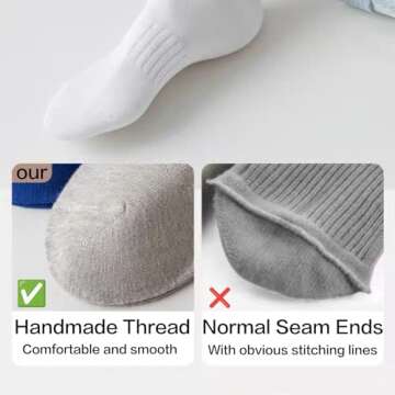 SAMMUCH Athletic Ankle Socks Men Stretchy Half Crew Quarter Socks with Cushioned-6 Pairs Mens Socks for Sports Working Daily Life