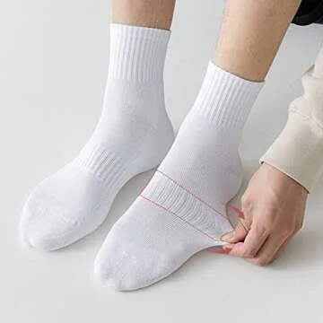SAMMUCH Athletic Ankle Socks Men Stretchy Half Crew Quarter Socks with Cushioned-6 Pairs Mens Socks for Sports Working Daily Life