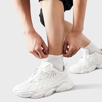 SAMMUCH Athletic Ankle Socks Men Stretchy Half Crew Quarter Socks with Cushioned-6 Pairs Mens Socks for Sports Working Daily Life