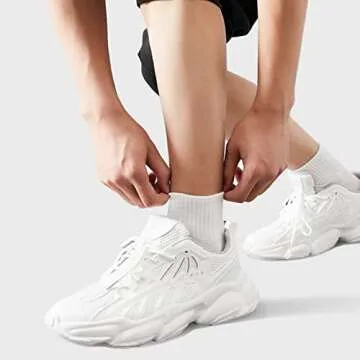 SAMMUCH Athletic Ankle Socks Men Stretchy Half Crew Quarter Socks with Cushioned-6 Pairs Mens Socks for Sports Working Daily Life