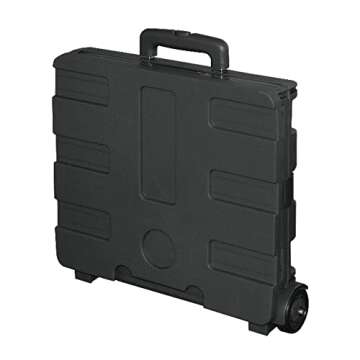 Office Depot Mobile Folding Cart With Lid, 16in.H x 18in.W x 15in.D, Black, 50801