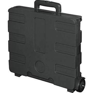 Office Depot Mobile Folding Cart With Lid, 16in.H x 18in.W x 15in.D, Black, 50801