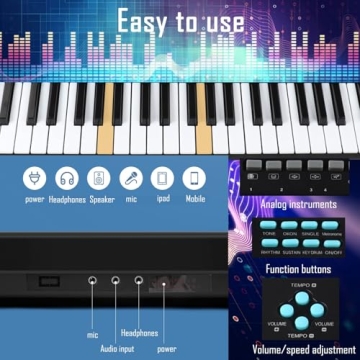 61 Keys Electric Piano with Teaching Mode & Accessories