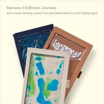 Lifelines Sensory Journal, Assorted 3-Pack Bundle - Fidget Ruled Notebook Journal with Interactive Tactile Cover & Embossed Patterns - 160 Page, Soft Cover Book Writing Journal