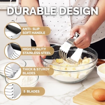 Zulay Kitchen Dough Blender - Heavy Duty Pastry Cutter