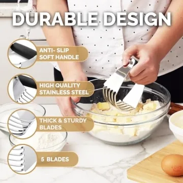 Zulay Kitchen Dough Blender - Heavy Duty Pastry Cutter