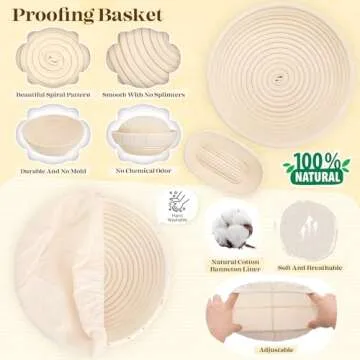 Sourdough Bread Baking Supplies, Sourdough Starter Kit, Bread Proofing Basket, Bread Making Tools, Bread Making Kit, Sourdough Proofing Basket, Bread Baking Supplies Gifts for Bakers Women Wife Mom
