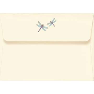 Blue Dragonfly Stationery Set with 30 Sheets and 24 Envelopes