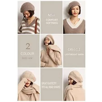 Luxury Ailaile Cashmere Berets Hat for Women Winter Warmth