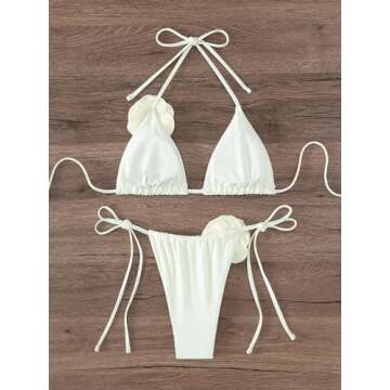 COZYEASE Women's Floral 3D Bikini Set | Trendy & Chic Swimwear