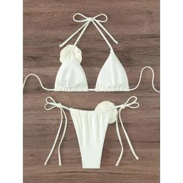 COZYEASE Women's Floral 3D Bikini Set | Trendy & Chic Swimwear