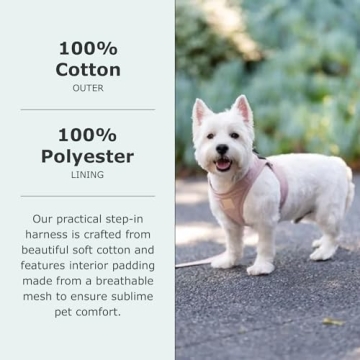 FuzzYard Step-In Dog Harness Stylish Soft Blush