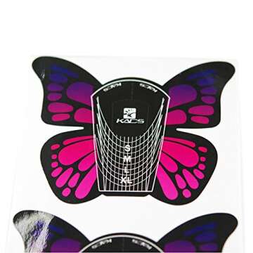 KADS 100pcs in 1 Roll Big Size Butterfly-shape Self Adhesive Gel Nail Extension Nail Forms for Acryl...