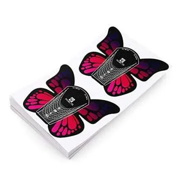 KADS 100pcs in 1 Roll Big Size Butterfly-shape Self Adhesive Gel Nail Extension Nail Forms for Acrylic Nails Tips