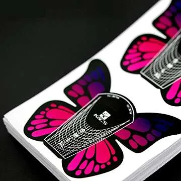 KADS 100pcs in 1 Roll Big Size Butterfly-shape Self Adhesive Gel Nail Extension Nail Forms for Acrylic Nails Tips